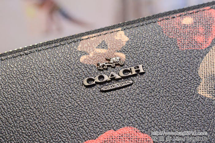 COACH蔻馳 原單 山茶花長款女錢包 頭層牛皮 55950  Chz1208